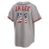 Fourth of July San Francisco Giants Jung Hoo Lee Nike Gray USA 250 Stadium Jersey - - Detail View