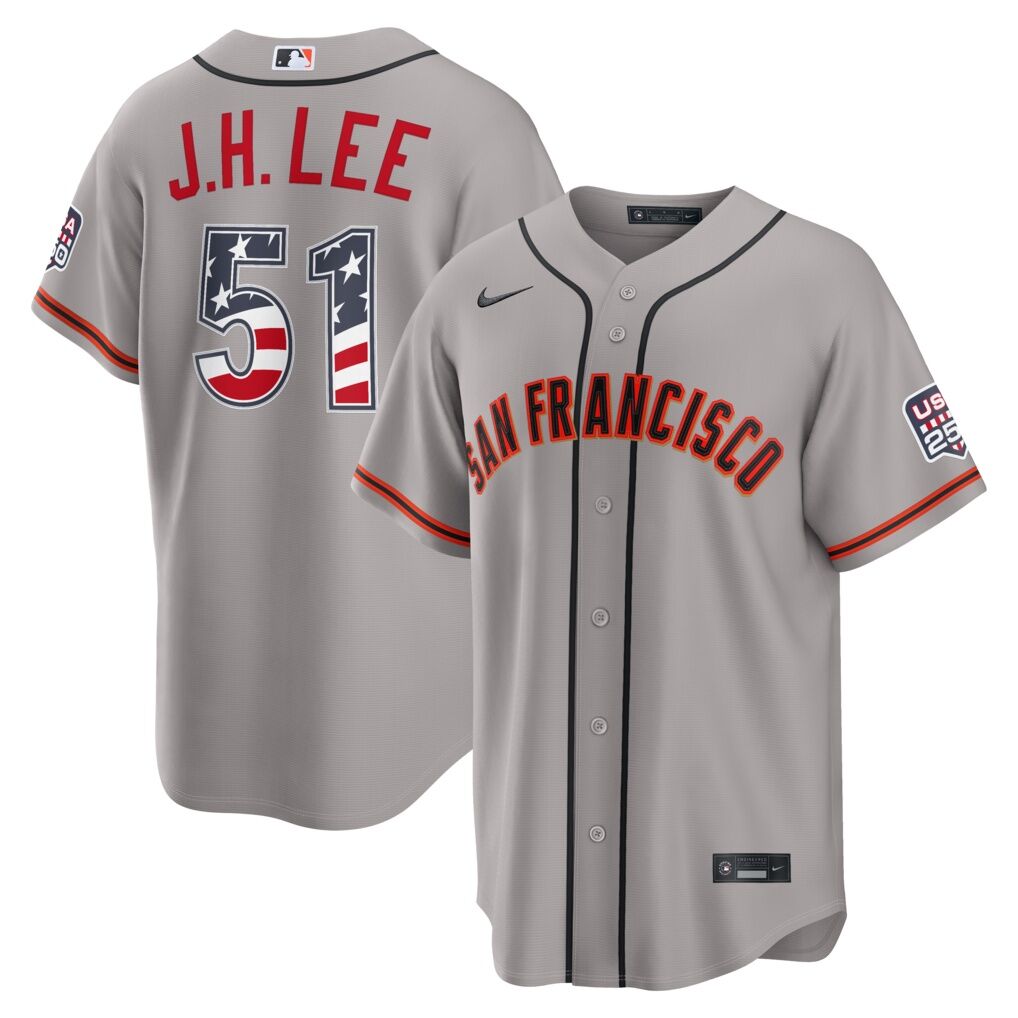 Fourth of July San Francisco Giants Jung Hoo Lee Nike Gray USA 250 Stadium Jersey