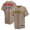 Fourth of July San Diego Padres Manny Machado Nike Sand USA 250 Stadium Jersey - - Front View