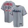 Fourth of July Miami Marlins Kyle Stowers Nike Gray USA 250 Stadium Jersey - - Front View