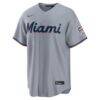 Fourth of July Miami Marlins Kyle Stowers Nike Gray USA 250 Stadium Jersey - - Side View