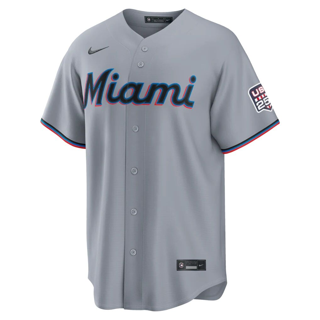Fourth of July Miami Marlins Kyle Stowers Nike Gray USA 250 Stadium Jersey