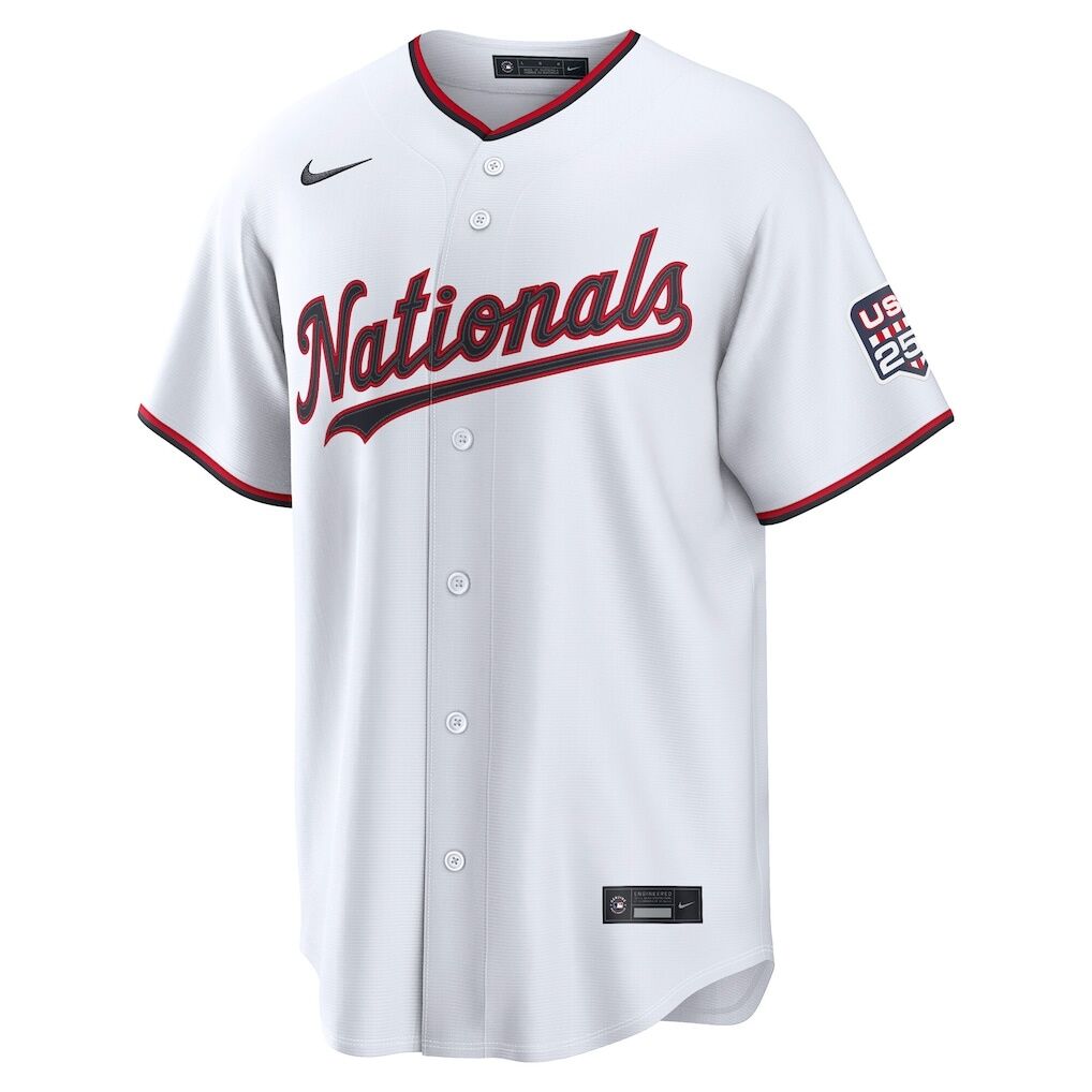 Fourth of July Washington Nationals James Wood Nike White USA 250 Stadium Jersey