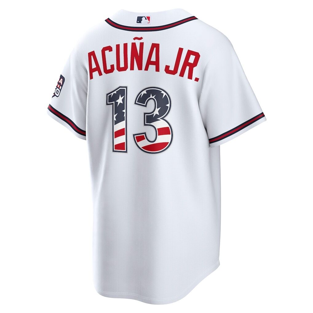 Fourth of July Atlanta Braves Ronald Acuña Jr. Nike White USA 250 Stadium Jersey