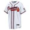 Fourth of July Atlanta Braves Ronald Acuña Jr. Nike White USA 250 Stadium Jersey - - Side View