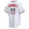 Fourth of July Cleveland Guardians José Ramírez Nike White USA 250 Stadium Jersey - - Detail View