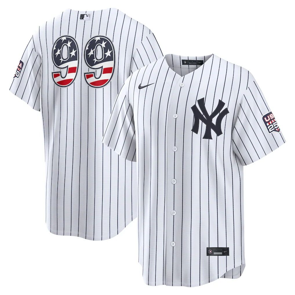 Fourth of July New York Yankees Aaron Judge Nike White USA 250 Stadium Jersey