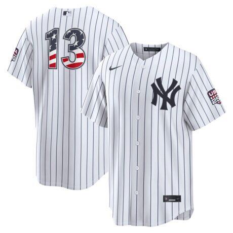 Fourth of July New York Yankees Jazz Chisholm Jr. Nike White USA 250 Stadium Jersey - - Front View