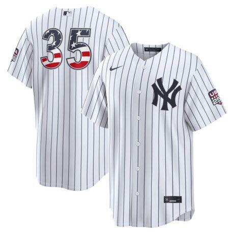 Fourth of July New York Yankees Cody Bellinger Nike White USA 250 Stadium Jersey - - Front View