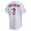Fourth of July Chicago Cubs Alex Bregman Nike White USA 250 Stadium Jersey - - Detail View