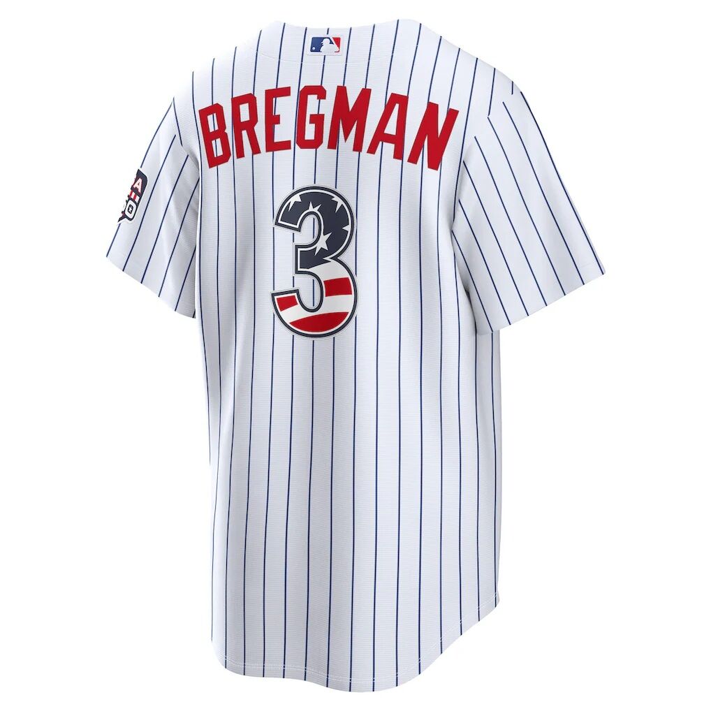 Fourth of July Chicago Cubs Alex Bregman Nike White USA 250 Stadium Jersey