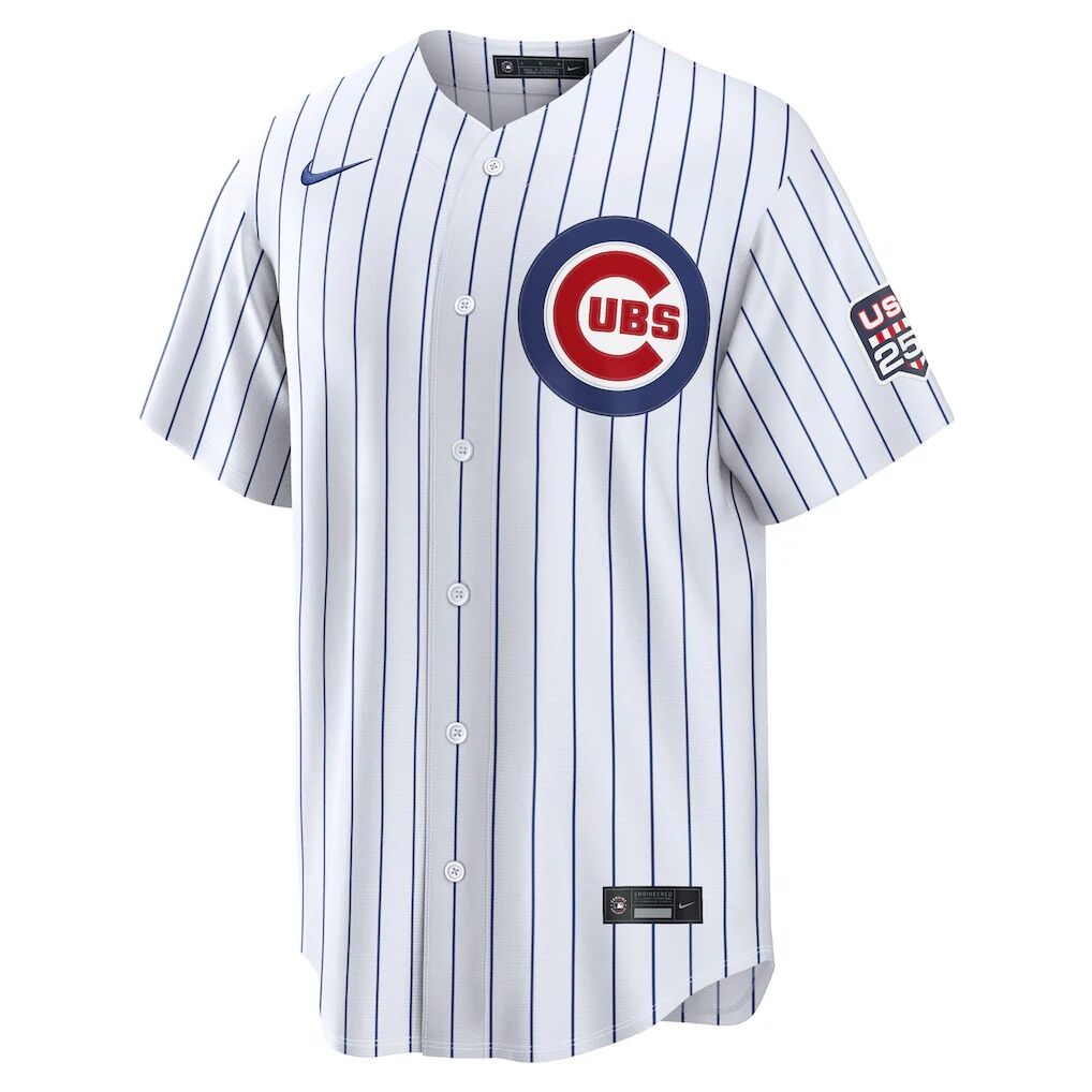 Fourth of July Chicago Cubs Alex Bregman Nike White USA 250 Stadium Jersey
