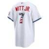 Fourth of July Kansas City Royals Bobby Witt Jr. Nike White USA 250 Stadium Jersey - - Detail View