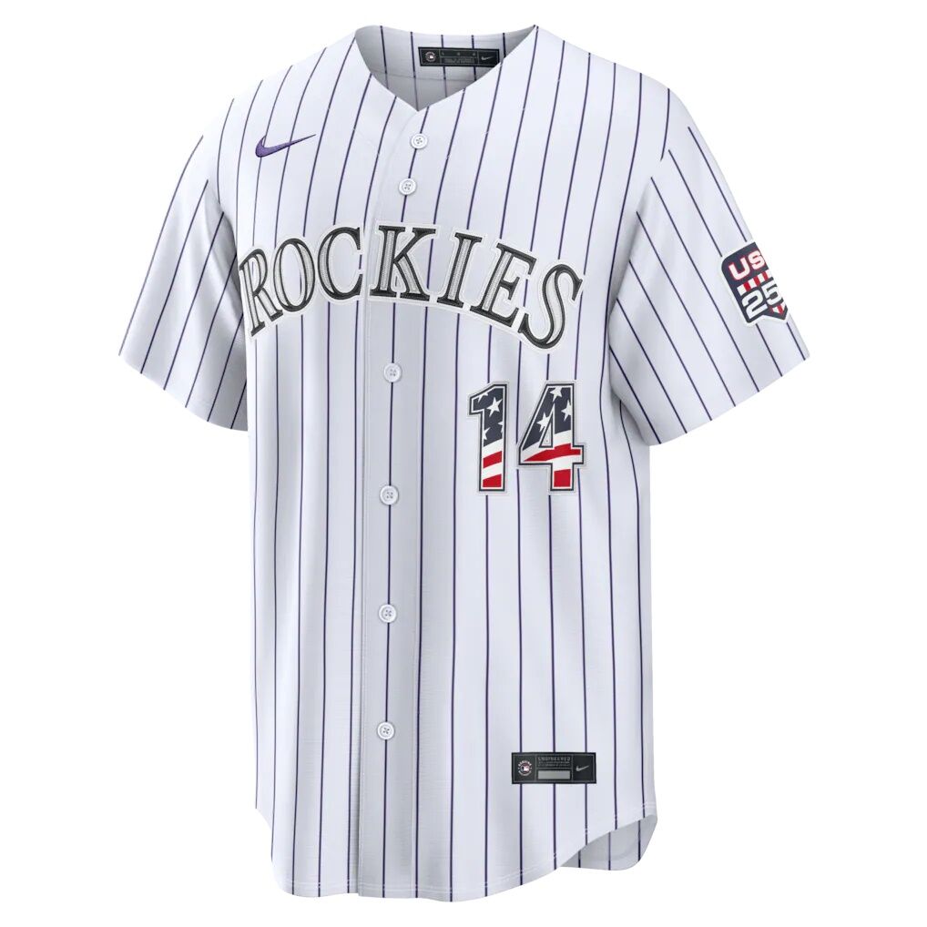 Fourth of July Colorado Rockies Ezequiel Tovar Nike White USA 250 Stadium Jersey