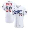 Fourth of July Los Angeles Dodgers Mookie Betts Nike White USA 250 Authentic Jersey - - Front View