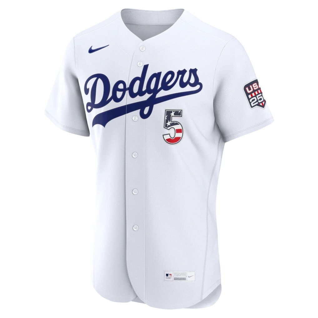 Fourth of July Los Angeles Dodgers Freddie Freeman Nike White USA 250 Authentic Jersey