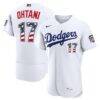 Fourth of July Los Angeles Dodgers Shohei Ohtani Nike White USA 250 Authentic Jersey - - Front View
