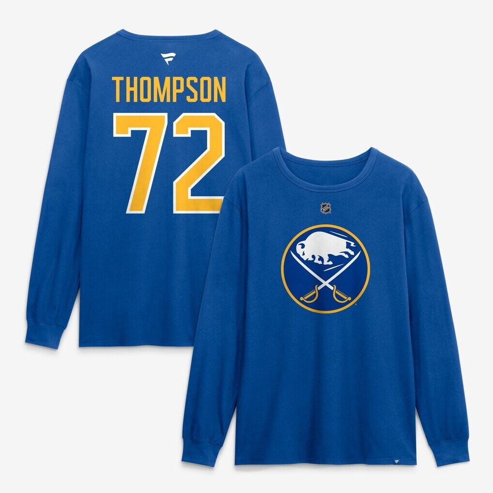 Tage Thompson Buffalo Sabres Fashion7 Authentic Stack Name & Number Long Sleeve T-Shirt - Royal