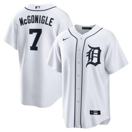 Kevin McGonigle Detroit Tigers Nike Home Replica Jersey - White - Front View