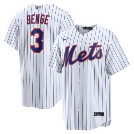 Carson Benge New York Mets Nike Home Replica Jersey - White - Front View
