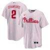 Justin Crawford Philadelphia Phillies Nike Home Replica Jersey - White - Front View