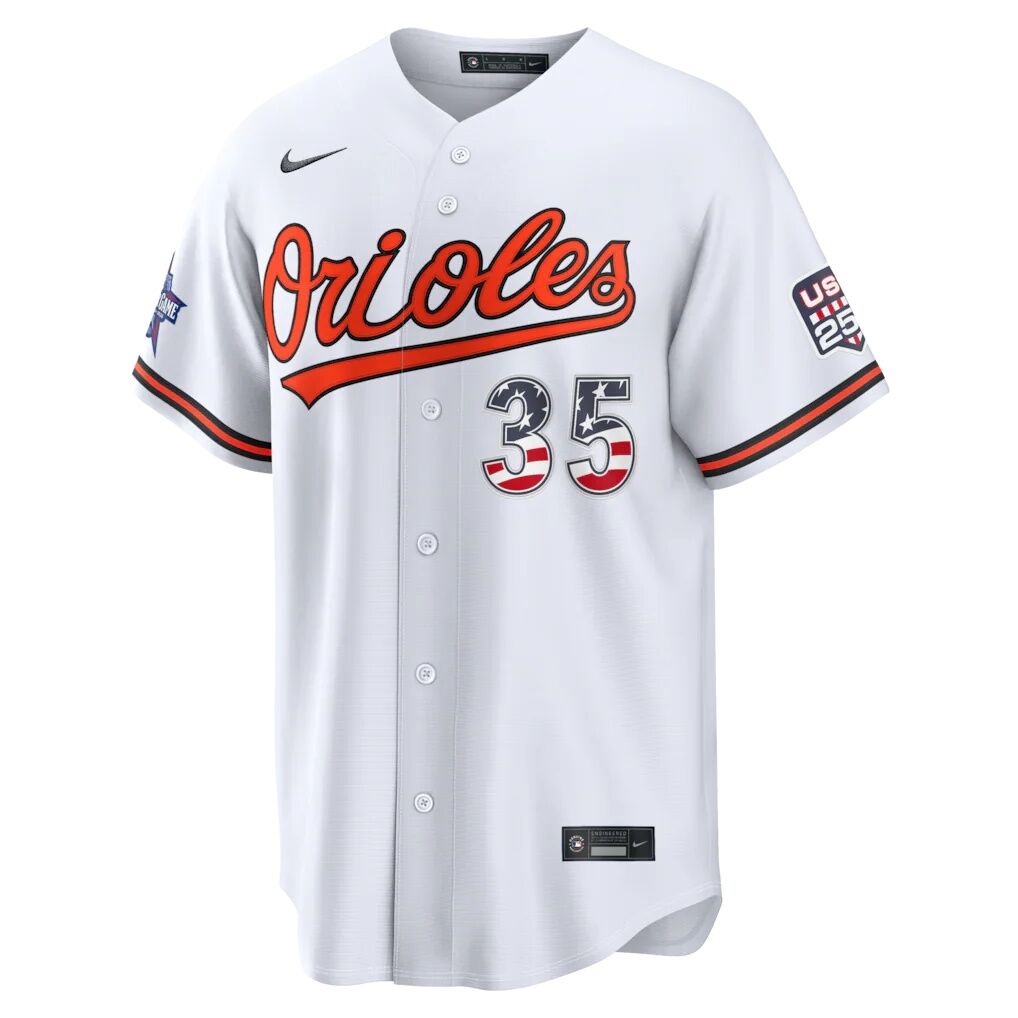 2026 All-Star Edition Stars & Stripes Baltimore Orioles Adley Rutschman Nike White Stadium Jersey