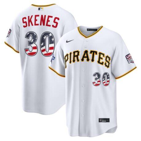 2026 All-Star Edition Stars & Stripes Pittsburgh Pirates Paul Skenes Nike White Stadium Jersey - - Front View