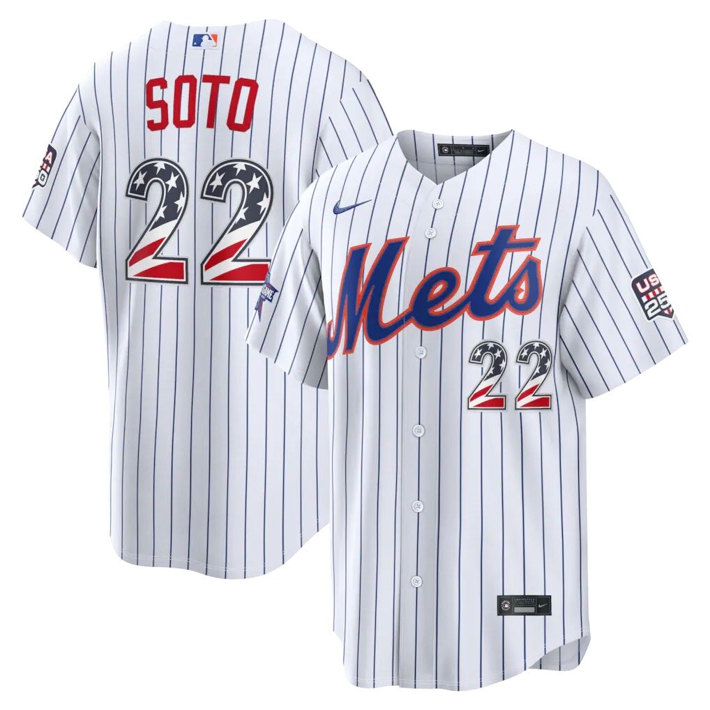 2026 All-Star Edition Stars & Stripes New York Mets Juan Soto Nike White Stadium Jersey