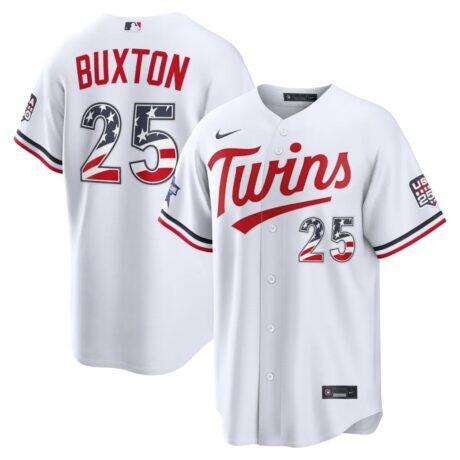 2026 All-Star Edition Stars & Stripes Minnesota Twins Byron Buxton Nike White Stadium Jersey - - Front View