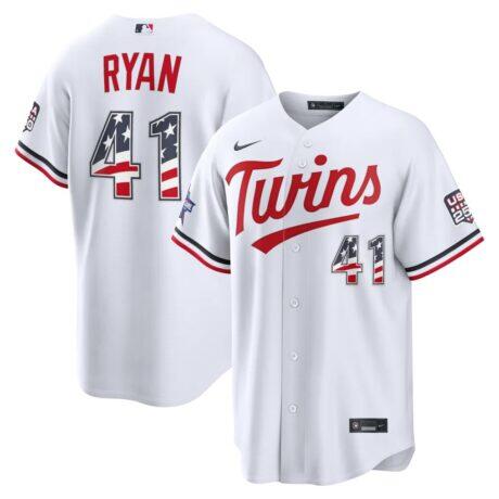 2026 All-Star Edition Stars & Stripes Minnesota Twins Joe Ryan Nike White Stadium Jersey - - Front View