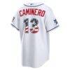 2026 All-Star Edition Stars & Stripes Tampa Bay Rays Junior Caminero Nike White Stadium Jersey - - Detail View