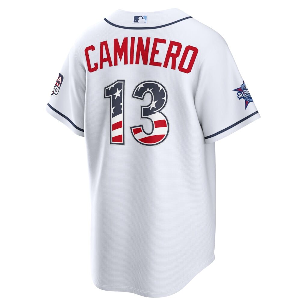 2026 All-Star Edition Stars & Stripes Tampa Bay Rays Junior Caminero Nike White Stadium Jersey