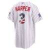 2026 All-Star Edition Stars & Stripes Philadelphia Phillies Bryce Harper Nike White Stadium Jersey - - Detail View