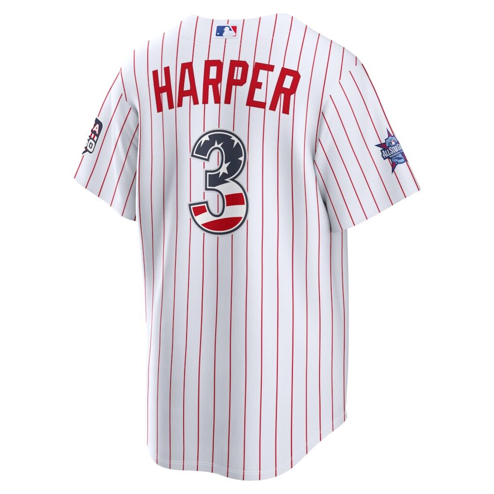 2026 All-Star Edition Stars & Stripes Philadelphia Phillies Bryce Harper Nike White Stadium Jersey