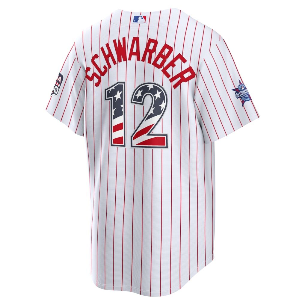 2026 All-Star Edition Stars & Stripes Philadelphia Phillies Kyle Schwarber Nike White Stadium Jersey
