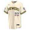 2026 All-Star Edition Stars & Stripes Milwaukee Brewers Jacob Misiorowski Nike Cream Stadium Jersey - - Side View