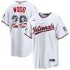 2026 All-Star Edition Stars & Stripes Washington Nationals James Wood Nike White Stadium Jersey - - Front View