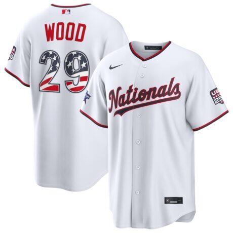 2026 All-Star Edition Stars & Stripes Washington Nationals James Wood Nike White Stadium Jersey