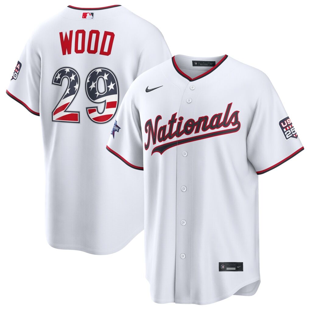 2026 All-Star Edition Stars & Stripes Washington Nationals James Wood Nike White Stadium Jersey
