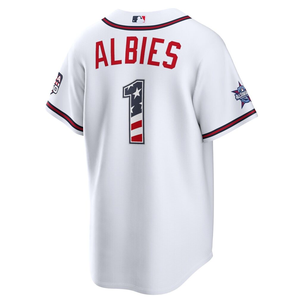 2026 All-Star Edition Stars & Stripes Atlanta Braves Ozzie Albies Nike White Stadium Jersey