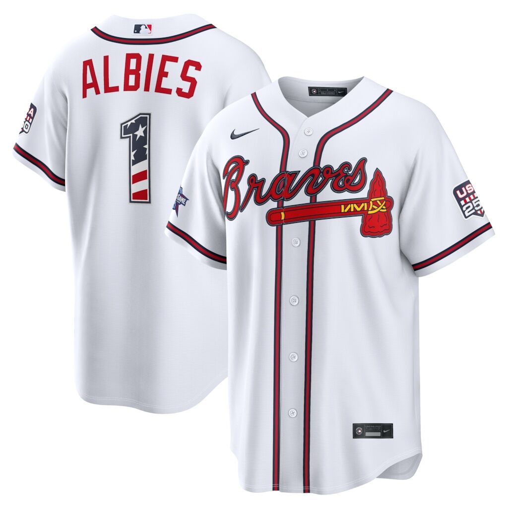2026 All-Star Edition Stars & Stripes Atlanta Braves Ozzie Albies Nike White Stadium Jersey