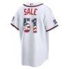 2026 All-Star Edition Stars & Stripes Atlanta Braves Chris Sale Nike White Stadium Jersey - - Detail View