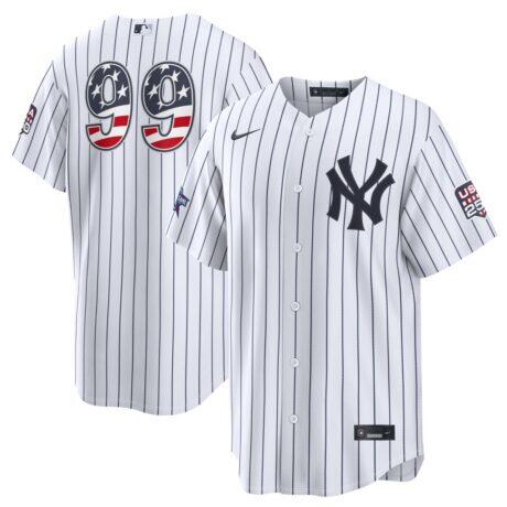 2026 All-Star Edition Stars & Stripes New York Yankees Aaron Judge Nike White Stadium Jersey - - Front View