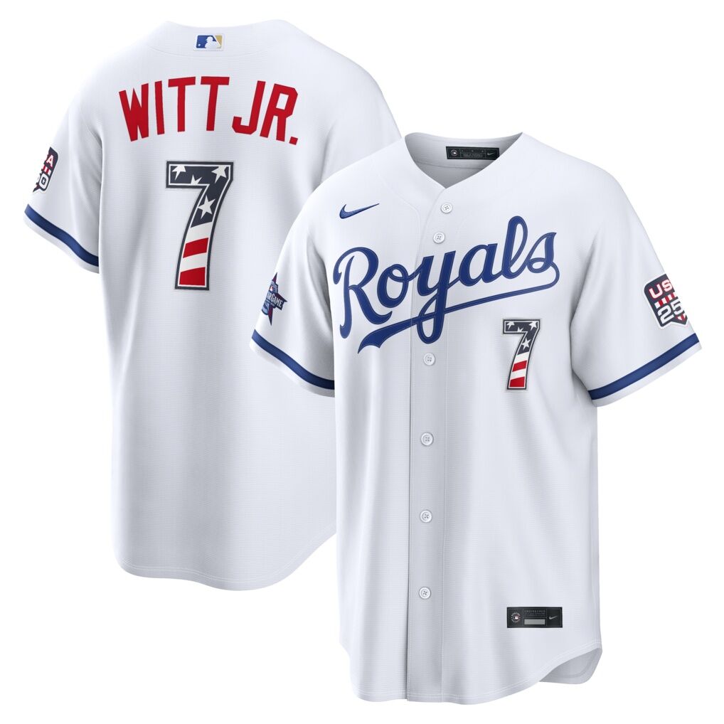 2026 All-Star Edition Stars & Stripes Kansas City Royals Bobby Witt Jr. Nike White Stadium Jersey