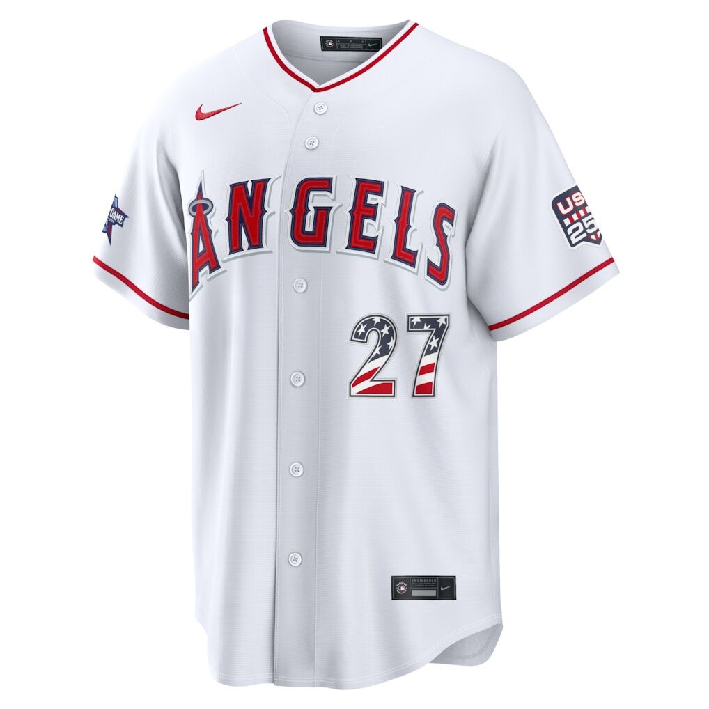 2026 All-Star Edition Stars & Stripes Los Angeles Angels Mike Trout Nike White Stadium Jersey