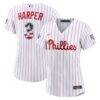 2026 All-Star Edition Stars & Stripes Women's Philadelphia Phillies Bryce Harper Nike White Stadium Jersey - - Front View