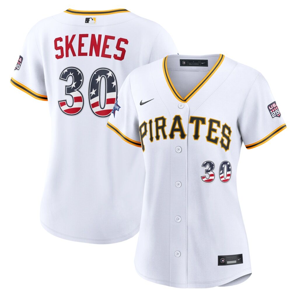 2026 All-Star Edition Stars & Stripes Women's Pittsburgh Pirates Paul Skenes Nike White Stadium Jersey