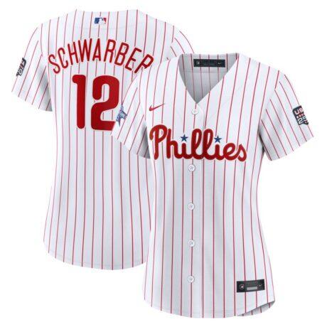 2026 All-Star Game Women's Philadelphia Phillies Kyle Schwarber Nike White Replica Jersey - - Front View