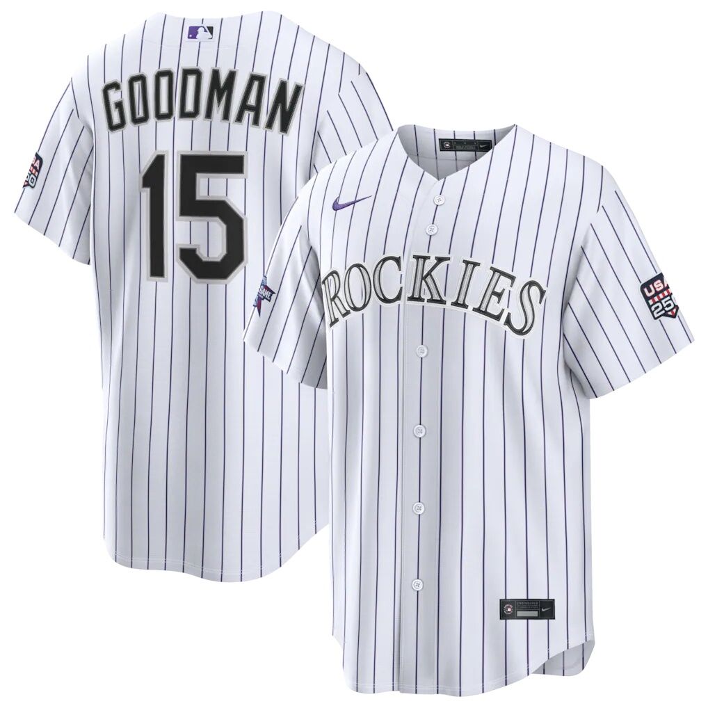 2026 All-Star Game Colorado Rockies Hunter Goodman Nike White Replica Jersey