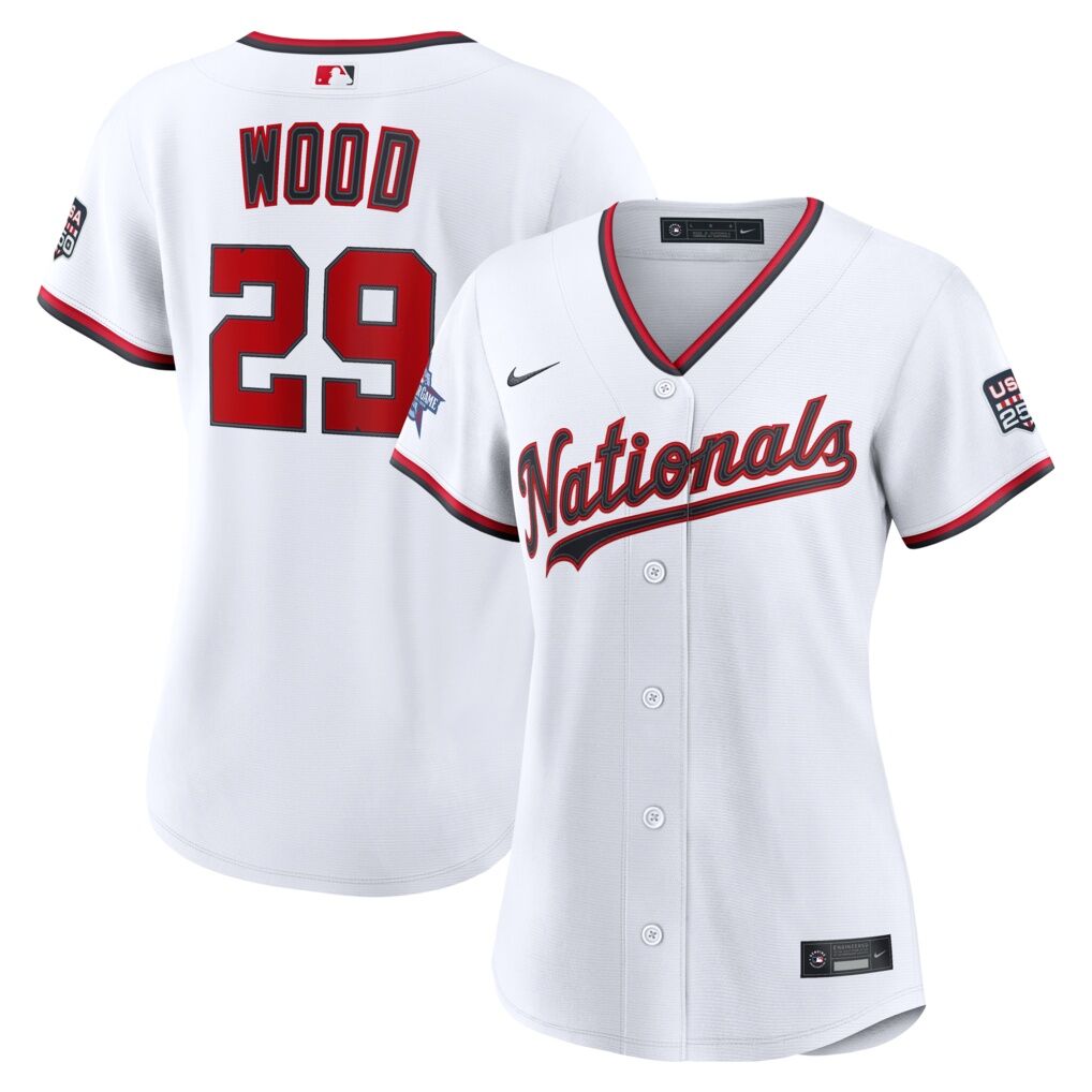 2026 All-Star Game Women’s Washington Nationals James Wood Nike White Replica Jersey